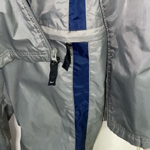 Nike Tracksuit Set (M) Gray w Blue & Silver Strip - Picture 12 of 16